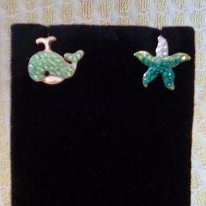 Adorable Sparkly Ocean-Themed Earrings